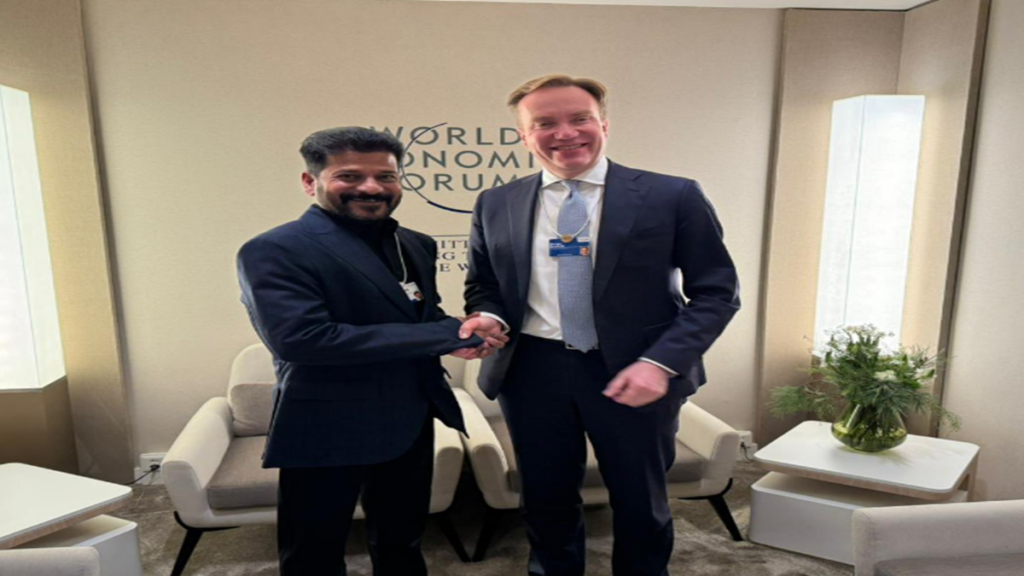 Revanth Reddy meets with the President of the World Economic Forum