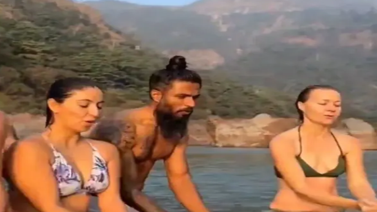Foreign Tourists in Bikinis at Rishikesh Ghat